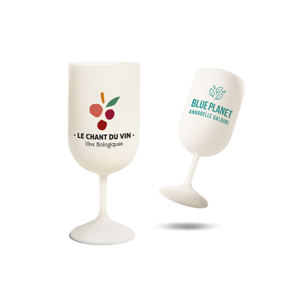 VERRE A PIED REUTILISABLE EN BIO-COMPOSITE 18 cl RAS BORD