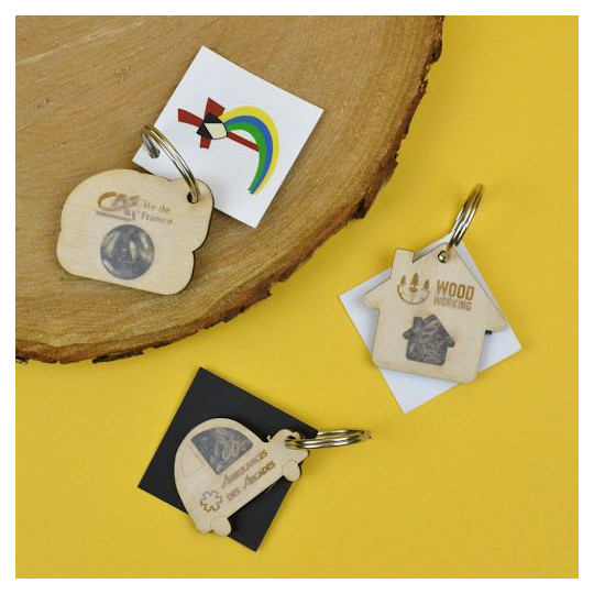 Porte-clé graines et bois personnalisable pour entreprises – Objet publicitaire écologique BCM Goodies