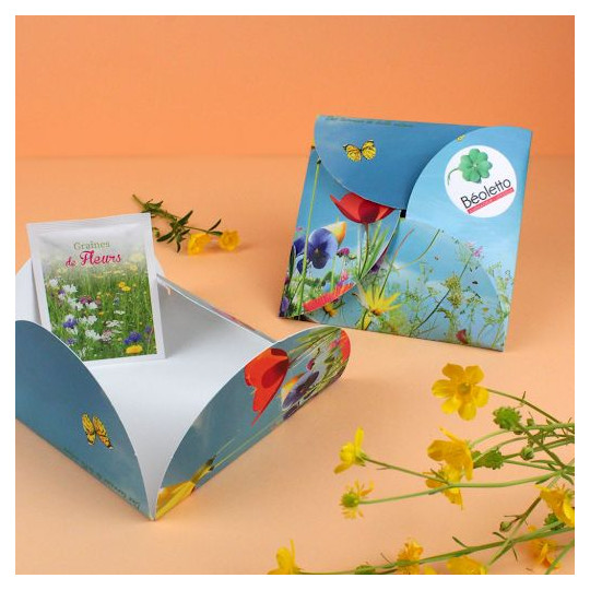 Carte origami avec sachet de graines – Support de communication personnalisé pour entreprises | BCM Goodies