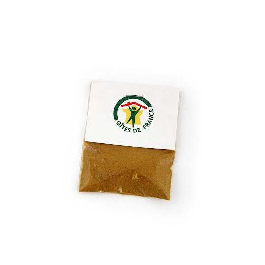 Sachet d’épices transparent personnalisable 60x90 mm avec cavalier – Goodies entreprise fabriqué en France | BCM Goodies