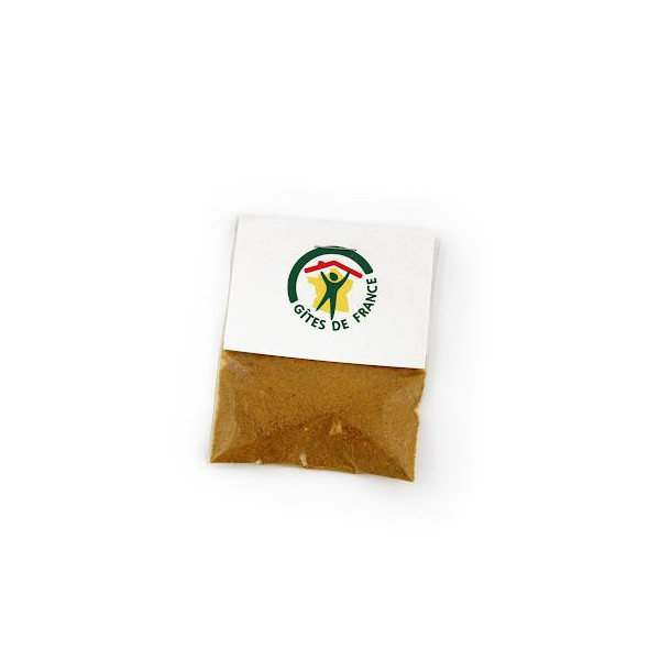 Sachet d’épices transparent personnalisable 60x90 mm avec cavalier – Goodies entreprise fabriqué en France | BCM Goodies
