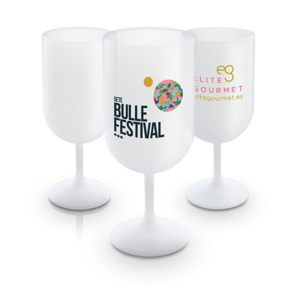 Verre à pied en plastique réutilisable 18 cl personnalisable – Communication événementielle – BCM Goodies