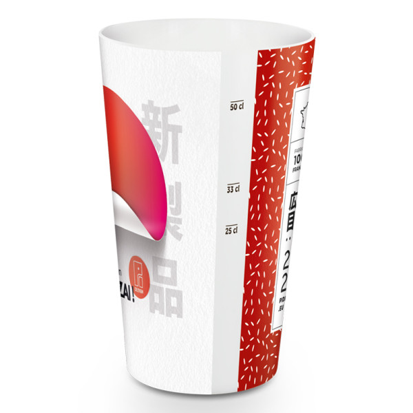 Gobelet plastique réutilisable 60 cl personnalisé IML pour événements professionnels – BCM Goodies