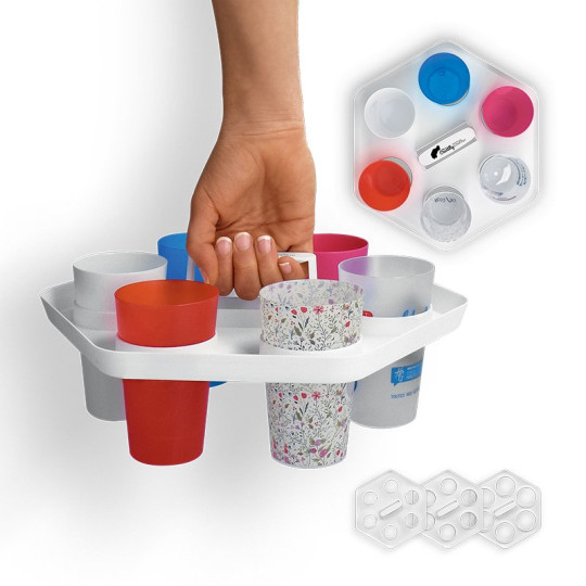 Plateau porte gobelets personnalisable pour événements professionnels – Transport et distribution de boissons – Marquage logo en