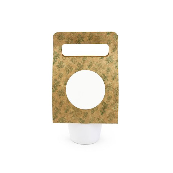 Plante portative personnalisable avec pot en céramique et emballage kraft – Objet publicitaire pour entreprises et événements