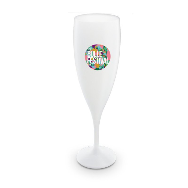 Flûte à champagne plastique réutilisable 14 cl personnalisable – BCM Goodies