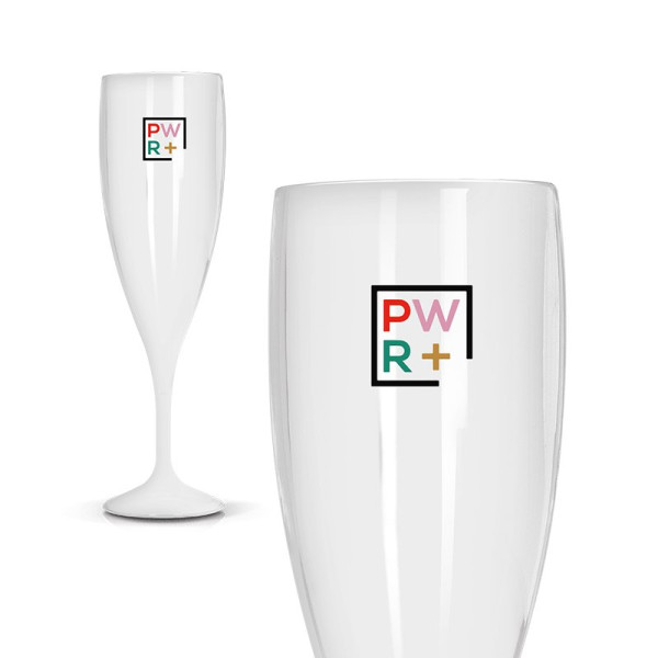 Flûte à champagne personnalisable en plastique Tritan 14 cl – Réutilisable, sans BPA, compatible lave-vaisselle – BCM Goodies