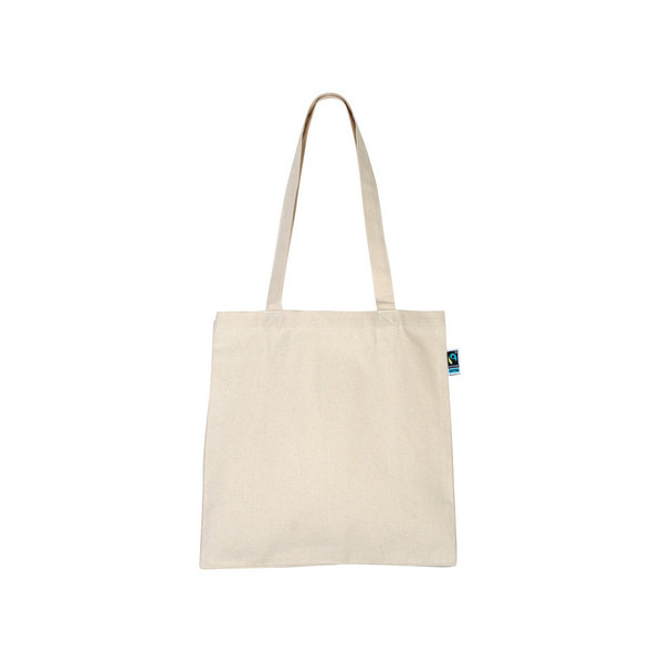 Sac coton 100% Fairtrade 140g personnalisé – Impression quadri ou sérigraphie – 38x42cm – Anses longues – BCM Goodies