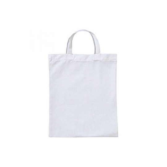 Sac coton personnalisable SHORT M 155 Blanc – Tote bag publicitaire 28x32 cm pour communication d’entreprise
