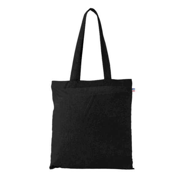 Sac coton BIO noir personnalisé Origine France Garantie – ALFRED 250 – Personnalisation sérigraphie entreprise