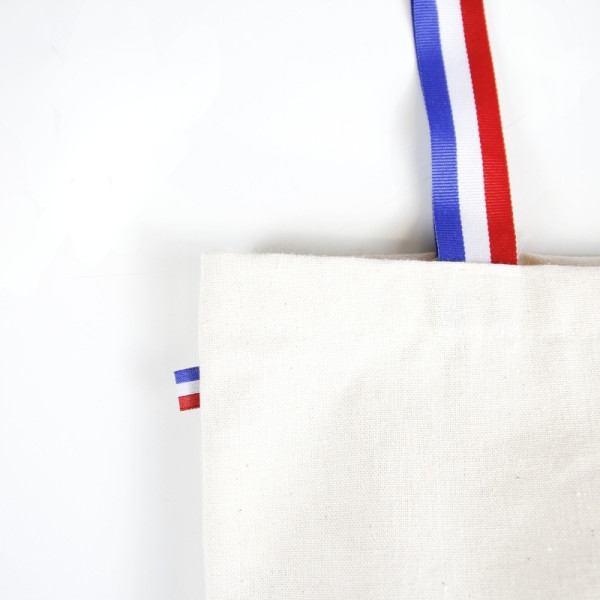 Sac coton tricolore Alfred personnalisable – Anses bleu blanc rouge – Communication événementielle entreprise