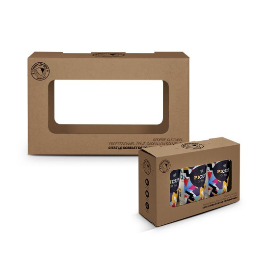 BOITE CARTON AVEC FENETRE POUR 3 OU 6 PICUP30 - MONTAGE COMPRIS Personnalisable | BCM Goodies