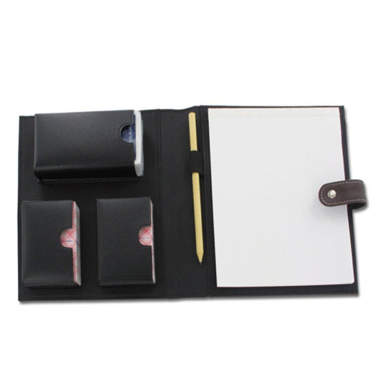 ETUI AVEC 3 JEUX DE CARTES, BLOC PAPIER ET CRAYON Personnalisable | BCM Goodies