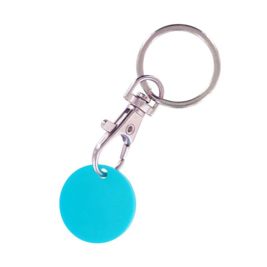 Porte-clés mousqueton métal personnalisable avec jeton caddie – Objet publicitaire pratique pour entreprises et associations