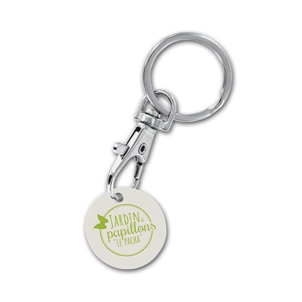PORT-CLE MOUSQUETON METAL AVEC JETON BIO Personnalisable | BCM Goodies