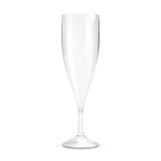 Flûte à champagne personnalisable 14 cl en plastique réutilisable Tritan – Fabrication française pour événements professionnels