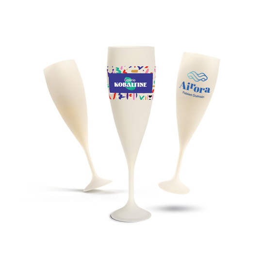 Flûte à champagne en biocomposite végétal et minéral fabriquée en France – réutilisable et recyclable – 14 cl – BCM Goodies