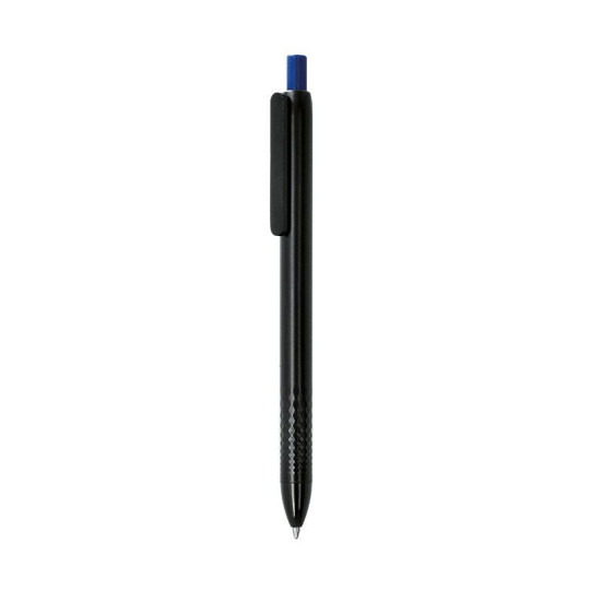 Stylo bille bleu personnalisé en matière recyclée – Marquage argenté pour communication d’entreprise