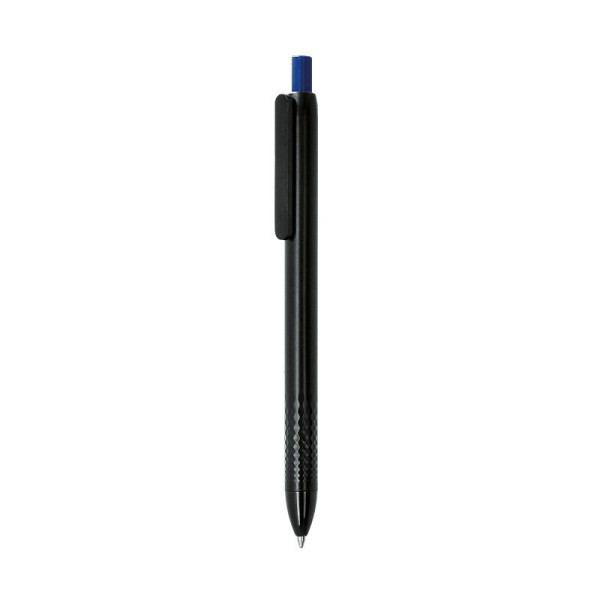 Stylo bille bleu personnalisé en matière recyclée – Marquage argenté pour communication d’entreprise