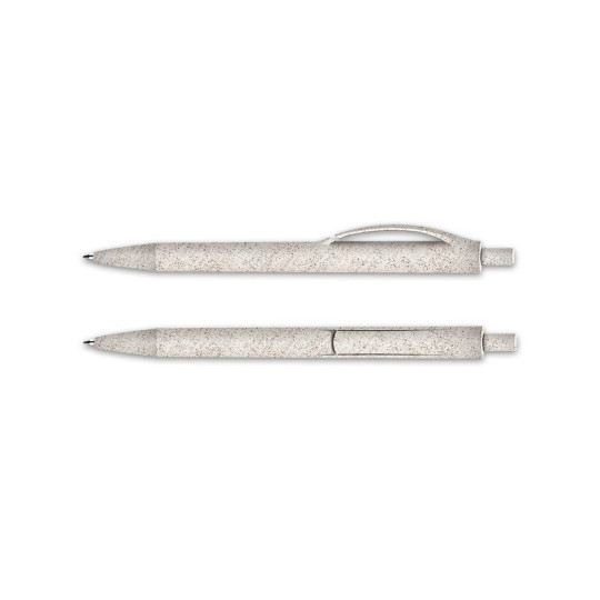 Stylo bille personnalisé bleu en plastique bio-sourcé avec marquage une couleur – BCM Goodies