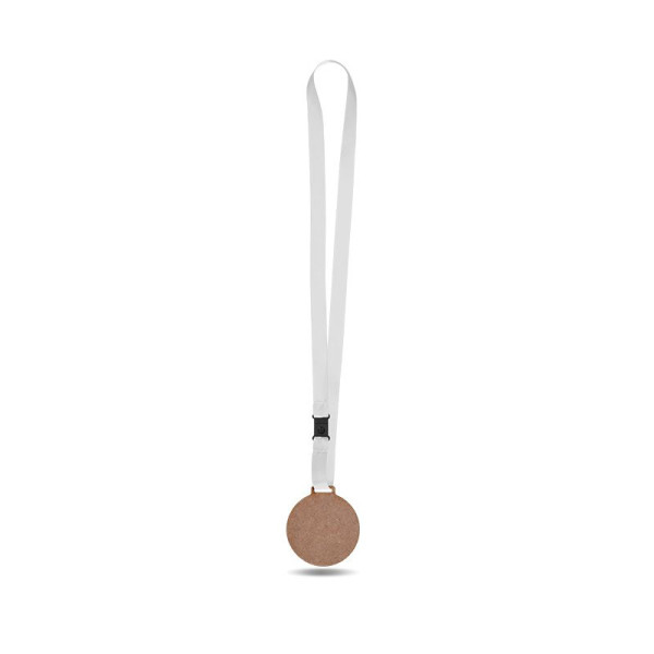 Médaille personnalisée en MDF avec cordon satin – Badge événementiel sur-mesure pour communication professionnelle | BCM Goodies