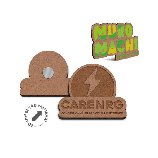 Magnet personnalisé en MDF 40 cm² – Communication d’entreprise sur-mesure | BCM Goodies