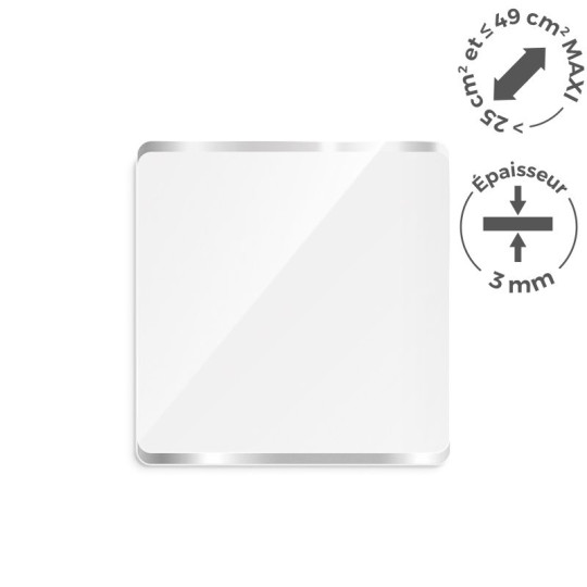Plaque PMMA 3mm sur mesure 25 à 49 cm2 personnalisée – Marquage quadri numérique – Fabrication française BCM Goodies