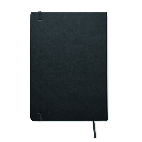Carnet de notes A5 recyclé avec couverture rigide en PU - 200 pages lignées - Ruban marque-page assorti - Idéal pour prendre des