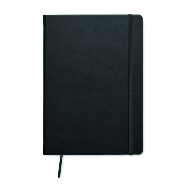 Carnet de notes A5 recyclé avec couverture rigide en PU - 200 pages lignées - Ruban marque-page assorti - Idéal pour prendre des