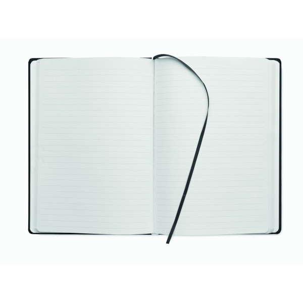 Carnet de notes A5 recyclé avec couverture rigide en PU - 200 pages lignées - Ruban marque-page assorti - Idéal pour prendre des