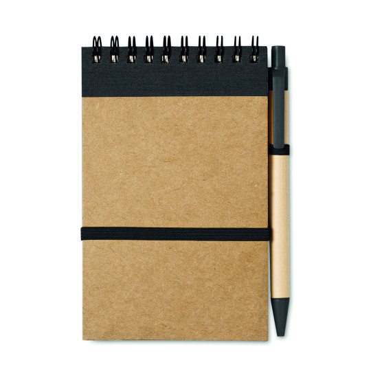 Bloc-notes recyclé et stylo SONORA - Accessoire de bureau écologique et personnalisable | BCM Goodies