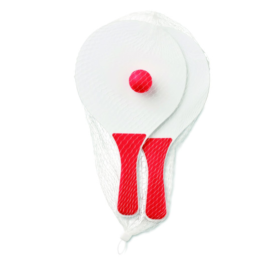 Set tennis de plage MINI MATCH - Raquettes en MDF de qualité supérieure et balle souple - Idéal pour amateurs de tennis en plein
