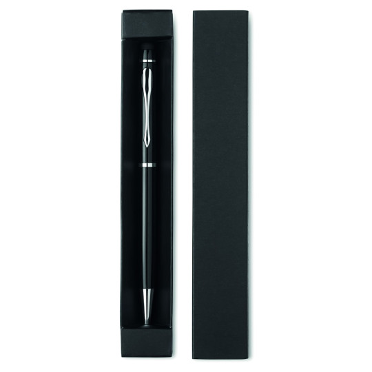 Stylo touch twist en aluminium EDUAR pour professionnels - Stylo bille rechargeable avec fonction tactile - Encre bleue de quali