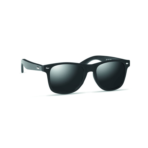 Lunettes de soleil bambou RHODOS avec étui assorti en bambou - Protection UV400 - Style moderne - Idéal pour les activités en ex