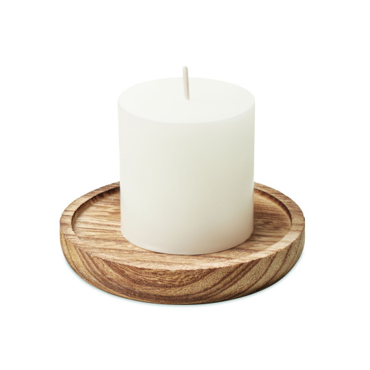 Bougeoir rond avec bougie PENTAS - Décoration élégante pour une ambiance chaleureuse