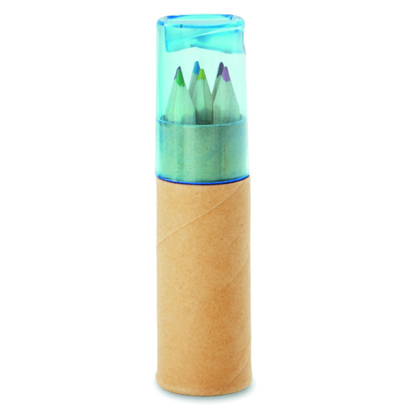 Ensemble de 6 crayons de couleur PETIT LAMBUT avec tube cartonné - Idéal pour enfants et adultes - Couleurs vives - Non toxiques