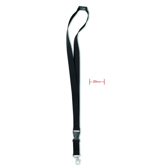 Tour de cou 20 mm LANY personnalisable pour badge, clé et téléphone portable - BCM Goodies