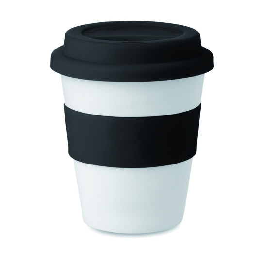 Gobelet PP avec couvercle silicone ASTORIA 350ml - BCM Goodies