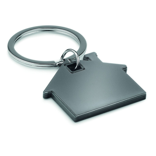 Porte-clés maison IMBA en métal brossé et ABS - Accessoire pratique et élégant
