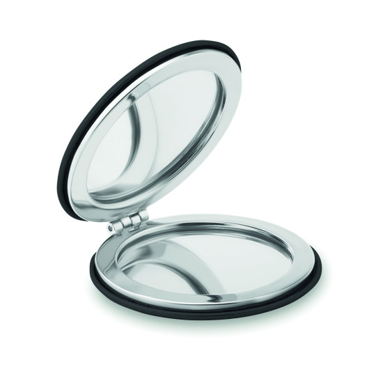 Miroir rond en PU GLOW ROUND personnalisable - Accessoire de poche pratique et élégant