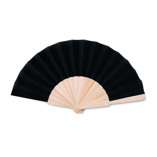 Éventail manuel FANNY WOOD en bois et polyester - Accessoire élégant pour toutes occasions