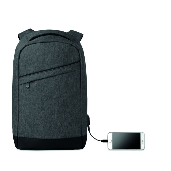 Sac à dos antivol BERLIN en polyester 600D - Idéal pour les voyages et les déplacements - Avec compartiment pour ordinateur port