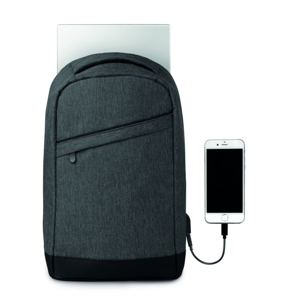 Sac à dos antivol BERLIN en polyester 600D - Idéal pour les voyages et les déplacements - Avec compartiment pour ordinateur port