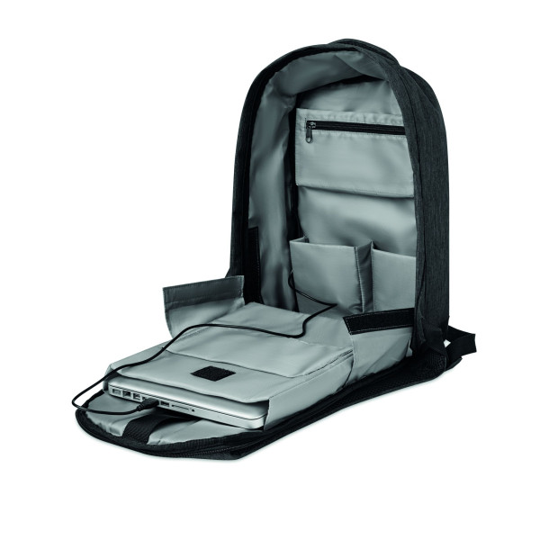 Sac à dos antivol BERLIN en polyester 600D - Idéal pour les voyages et les déplacements - Avec compartiment pour ordinateur port