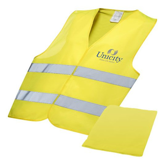 Gilet de sécurité haute visibilité personnalisable dans une pochette - BCM Goodies