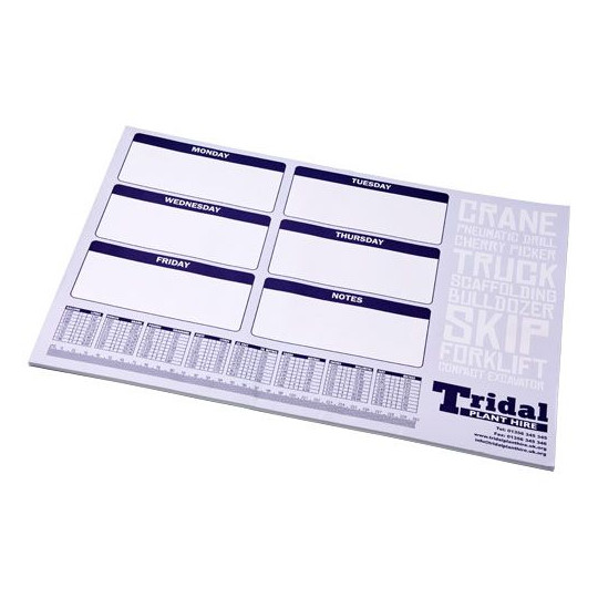 Sous-main Desk-Mate® A2 - Feuilles vierges de 80 g/m² - Blanc - Personnalisable