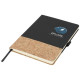 Carnet de notes A5 thermo PU en liège Evora - Carnet ligné en papier crème avec couverture rigide en liège et fermeture élastiqu