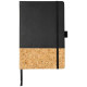 Carnet de notes A5 thermo PU en liège Evora - Carnet ligné en papier crème avec couverture rigide en liège et fermeture élastiqu