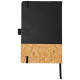 Carnet de notes A5 thermo PU en liège Evora - Carnet ligné en papier crème avec couverture rigide en liège et fermeture élastiqu