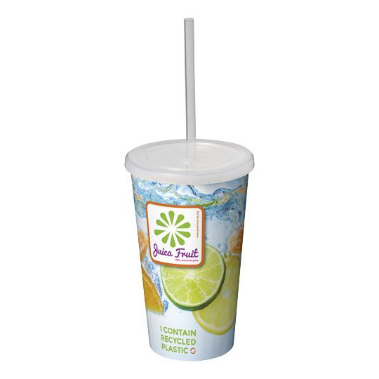 Gobelet à double paroi Brite-Americano® 350 ml en plastique recyclé - BCM Goodies